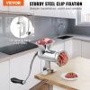 VEVOR Manual Meat Grinder, 304 Stainless Steel Hand Meat Grinder with Steel Table Clamp, Meat Mincer Sausage Maker & 2 Cutting Plates, Cookie Attachme