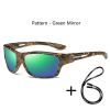 Fashion Camouflage Pattern Sports Polarized Sun Glasses With Chain Men Women Cycling Climbing Skiing Sunglasses UV400 Eyewear