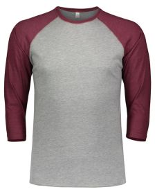Men's Baseball T-Shirt - NAT HTH/ GRAN HT - M (Color: VN HTHR/ VN BURG, size: 3XL)