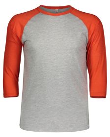 Men's Baseball T-Shirt - NAT HTH/ GRAN HT - M (Color: VN HTR/ VN ORG, size: L)