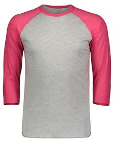 Men's Baseball T-Shirt - NAT HTH/ GRAN HT - M (Color: VN HT/ VN HT PNK, size: L)