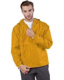 Adult Packable Anorak 1/4 Zip Jacket - BLACK - S (Color: GOLD, size: L)