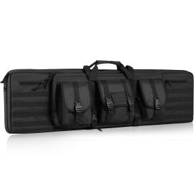 VEVOR Tactical Range Bag, 36 inch Tactical Double Firearm Bag, Soft Outdoor Tactical Case with Lockable Zipper, Portable Handle & Shoulder Strap, 3 La (Color: Black, size: 36 inch)