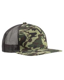 Big Accessories BX025 Surfer Trucker Cap (Color: FOREST CAMO/ BLK, size: OS)