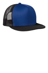 District Flat Bill Snapback Trucker Cap DT624 (Color: Royal, size: OSFA)