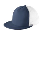 District Flat Bill Snapback Trucker Cap DT624 (Color: New Navy, size: OSFA)